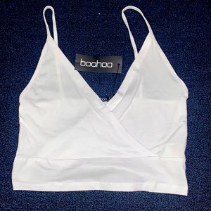 White Wrapover Crop Top